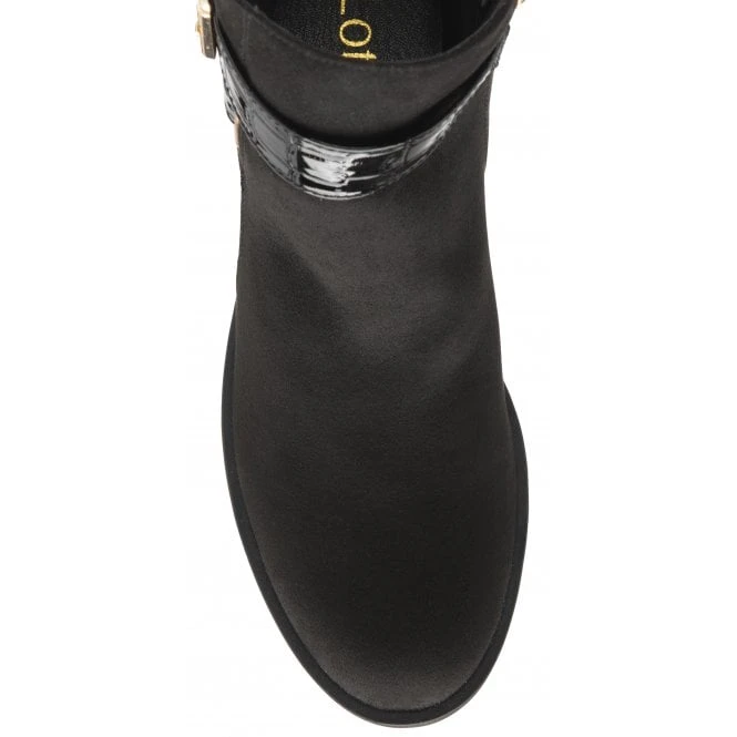 Black & Croc-Print Laurel Ankle Boots | Lotus 6 Black & Croc-Print Laurel Ankle Boots | Lotus - Image 4