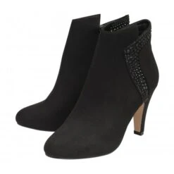 Delux Shoes Shop -Delux Shoes Shop black diamante emma heeled ankle boots lotus p13388 32093 medium