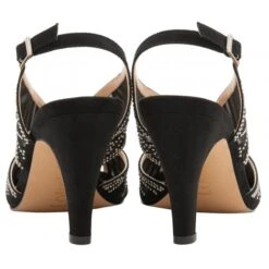 Black & Diamante Natalia Peep-Toe Sandals | Lotus -Delux Shoes Shop black diamante natalia peep toe sandals lotus p12915 30297 medium
