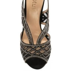 Black & Diamante Natalia Peep-Toe Sandals | Lotus -Delux Shoes Shop black diamante natalia peep toe sandals lotus p12915 30298 medium