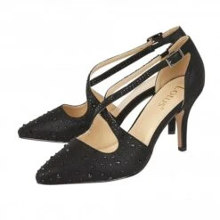 Delux Shoes Shop -Delux Shoes Shop black diamante panache court shoes lotus p12712 29177 medium