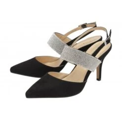 Delux Shoes Shop -Delux Shoes Shop black diamante violette slingback court shoes lotus p13619 33054 medium