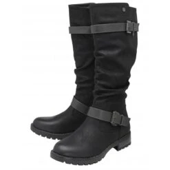 Delux Shoes Shop -Delux Shoes Shop black grey robin knee high boots lotus p13041 30814 medium
