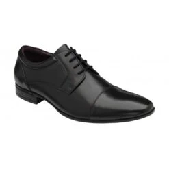 Black Leather Banwell Lace-Up Oxford Shoes | Lotus