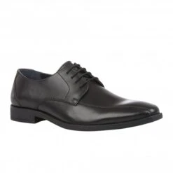 Black Leather Howard Lace-Up Derby Shoes | Lotus