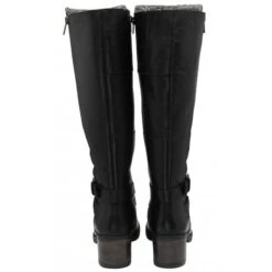Black Leather Jive Knee High Boots | Lotus -Delux Shoes Shop black leather jive knee high boots lotus p13023 30711 medium