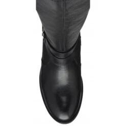 Black Leather Jive Knee High Boots | Lotus -Delux Shoes Shop black leather jive knee high boots lotus p13023 30712 medium