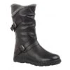 Black Leather Jolanda Mid-Calf Boots | Lotus