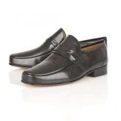 Black Leather Regent Loafers | Rombah Wallace -Delux Shoes Shop black leather regent loafers rombah wallace p11 6767 medium