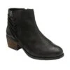 Black Leather & Snake-Print Etta Zip-Up Ankle Boots | Lotus