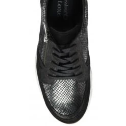 Black Leather & Snake-Print Sheryl Casual Trainers | Stressless By Lotus 9 Black Leather & Snake-Print Sheryl Casual Trainers | Stressless By Lotus -Delux Shoes Shop black leather snake print sheryl casual trainers stressless by lotus p13047 30880 medium