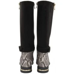 Black Microfibre & Snake-Print Harper Knee High Boots | Lotus 8 Black Microfibre & Snake-Print Harper Knee High Boots | Lotus -Delux Shoes Shop black microfibre snake print harper knee high boots lotus p13385 32142 medium