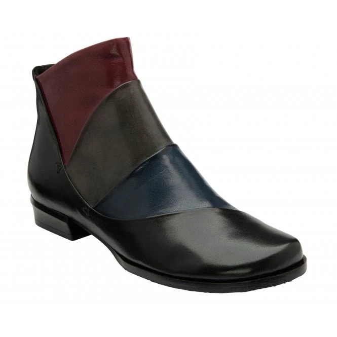 Black Multi-Leather Bethan Zip-Up Ankle Boots | Lotus 3 Black Multi-Leather Bethan Zip-Up Ankle Boots | Lotus
