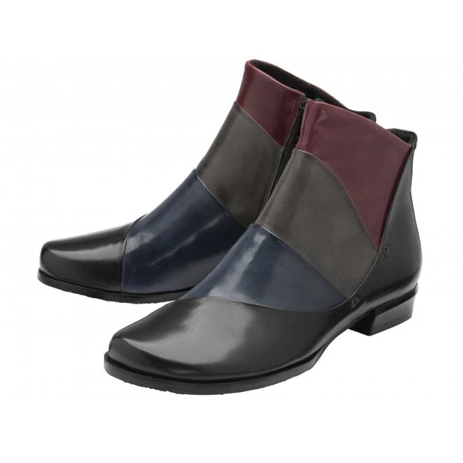 Black Multi-Leather Bethan Zip-Up Ankle Boots | Lotus 4 Black Multi-Leather Bethan Zip-Up Ankle Boots | Lotus - Image 2