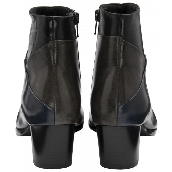Black Multi-Leather Booker Heeled Ankle Boots | Lotus 5 Black Multi-Leather Booker Heeled Ankle Boots | Lotus - Image 3