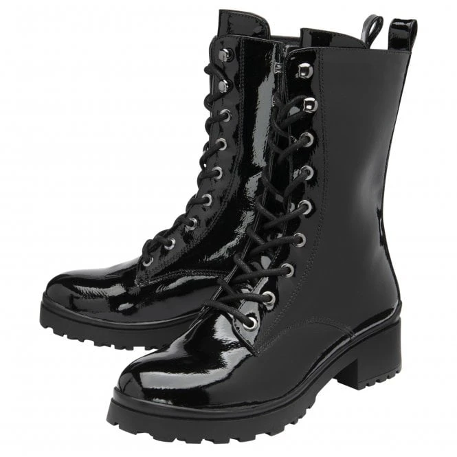 Black Patent Delaney Mid-Calf Boots | Lotus 4 Black Patent Delaney Mid-Calf Boots | Lotus - Image 2