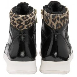 Black Patent Leather & Leopard-Print Saskia High Top Trainers | Stressless By Lotus -Delux Shoes Shop black patent leather leopard print saskia high top trainers stressless by lotus p13354 32366 medium