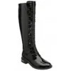 Black Patent Lisa Knee High Boots | Lotus