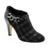 Black & Pewter Plaid Alison Heeled Shoe-Boots | Lotus