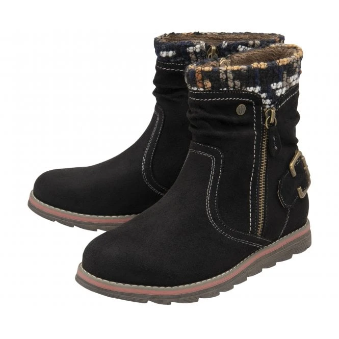 Black Sandy Zip-Up Ankle Boots | Lotus 4 Black Sandy Zip-Up Ankle Boots | Lotus - Image 2