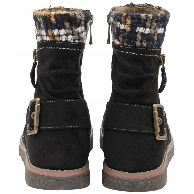 Black Sandy Zip-Up Ankle Boots | Lotus 5 Black Sandy Zip-Up Ankle Boots | Lotus - Image 3