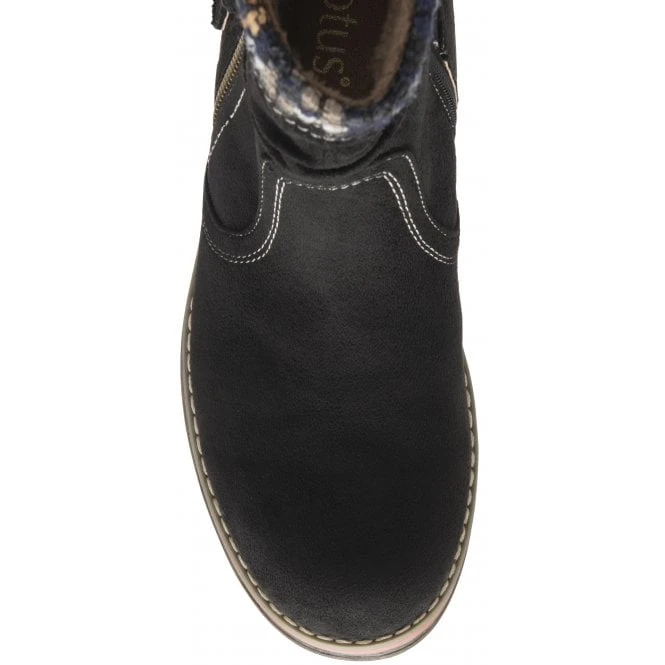 Black Sandy Zip-Up Ankle Boots | Lotus 6 Black Sandy Zip-Up Ankle Boots | Lotus - Image 4