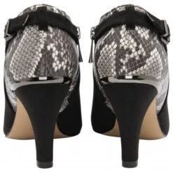 Black & Snake-Print Ramona Heeled Shoe-Boots | Lotus -Delux Shoes Shop black snake print ramona heeled shoe boots lotus p13492 32334 medium
