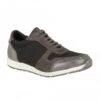 Black Textile & Grey Leather Barrie Trainers | Lotus