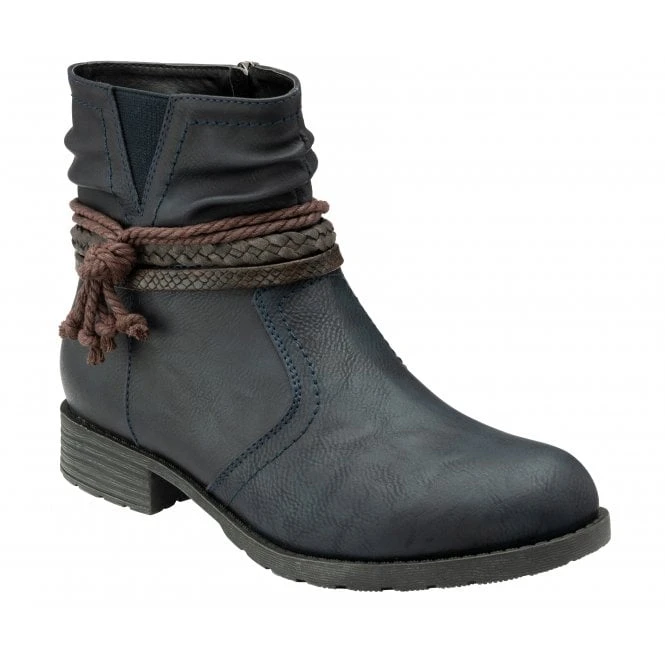 Blue Dana Zip-Up Ankle Boots | Lotus 3 Blue Dana Zip-Up Ankle Boots | Lotus