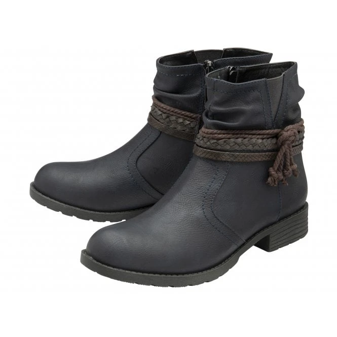 Blue Dana Zip-Up Ankle Boots | Lotus 4 Blue Dana Zip-Up Ankle Boots | Lotus - Image 2