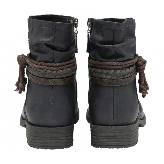 Blue Dana Zip-Up Ankle Boots | Lotus 5 Blue Dana Zip-Up Ankle Boots | Lotus - Image 3