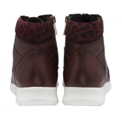 Bordo Leather & Leopard-Print Saskia High Top Trainers | Stressless By Lotus -Delux Shoes Shop bordo leather leopard print saskia high top trainers stressless by lotus p13104 30863 medium
