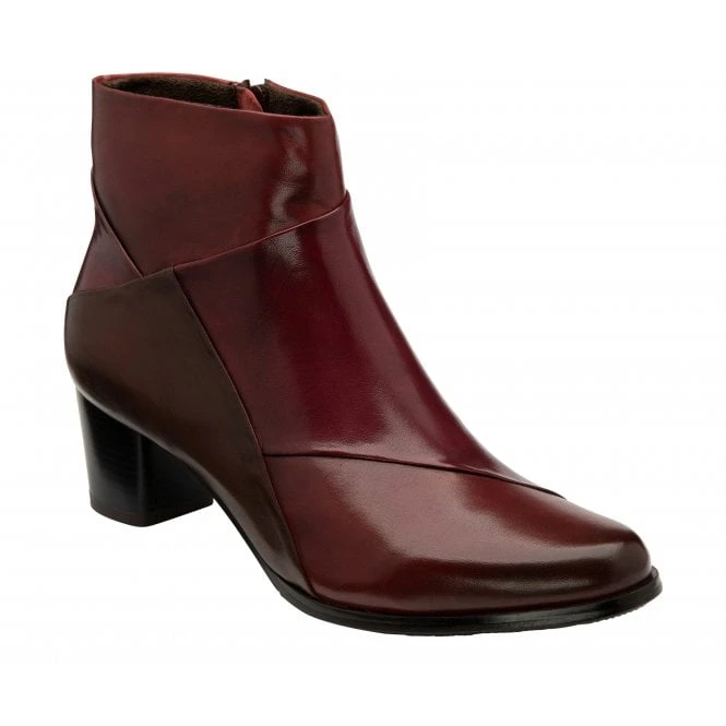 Bordo Multi-Leather Booker Heeled Ankle Boots | Lotus 3 Bordo Multi-Leather Booker Heeled Ankle Boots | Lotus