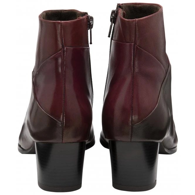 Bordo Multi-Leather Booker Heeled Ankle Boots | Lotus 5 Bordo Multi-Leather Booker Heeled Ankle Boots | Lotus - Image 3