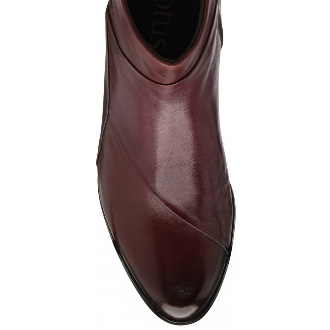 Bordo Multi-Leather Booker Heeled Ankle Boots | Lotus 6 Bordo Multi-Leather Booker Heeled Ankle Boots | Lotus - Image 4