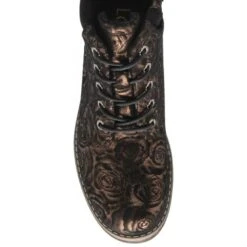 Bronze Floral-Print Nova Ankle Boots | Lotus -Delux Shoes Shop bronze floral print nova ankle boots lotus p13352 32315 medium