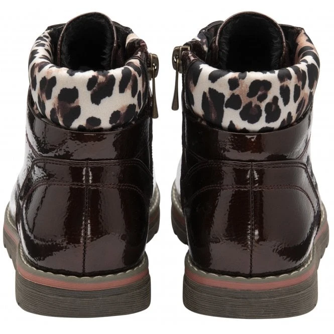 Bronze & Leopard-Print Naomi Lace-Up Ankle Boots | Lotus 5 Bronze & Leopard-Print Naomi Lace-Up Ankle Boots | Lotus - Image 3