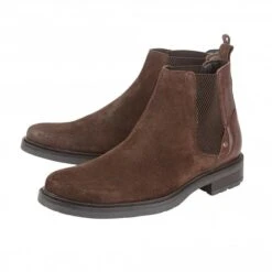 Brown Suede & Leather Fabian Slip-On Boots | Lotus -Delux Shoes Shop brown suede leather fabian slip on boots lotus p12853 29425 medium