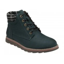Green Textile Cedar Ankle Boots | Lotus