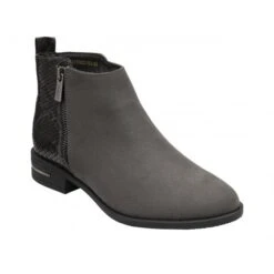 Grey & Black Snake-Print Anneka Ankle Boots | Lotus