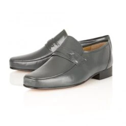 Grey Leather Regent Loafers | Rombah Wallace -Delux Shoes Shop grey leather regent loafers rombah wallace p13 6775 medium
