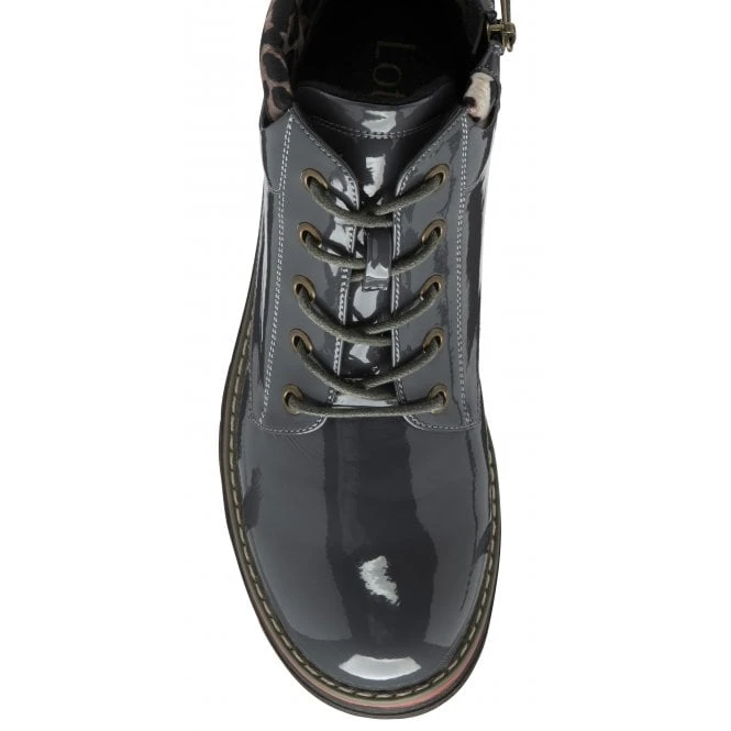 Grey & Leopard-Print Patent Naomi Lace-Up Ankle Boots | Lotus 6 Grey & Leopard-Print Patent Naomi Lace-Up Ankle Boots | Lotus - Image 4