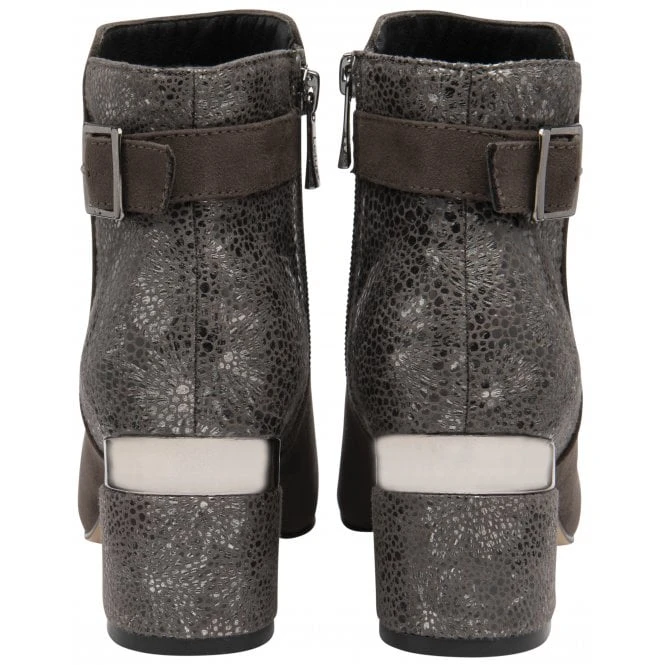 Grey Textile Cassandra Heeled Ankle Boots | Lotus 5 Grey Textile Cassandra Heeled Ankle Boots | Lotus - Image 3