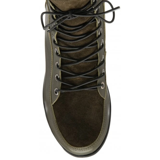 Khaki Leather & Suede Delphine Wedge Ankle Boots | Lotus 6 Khaki Leather & Suede Delphine Wedge Ankle Boots | Lotus - Image 4