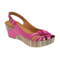 Magenta Leather Caria Slingback Shoes | Lotus