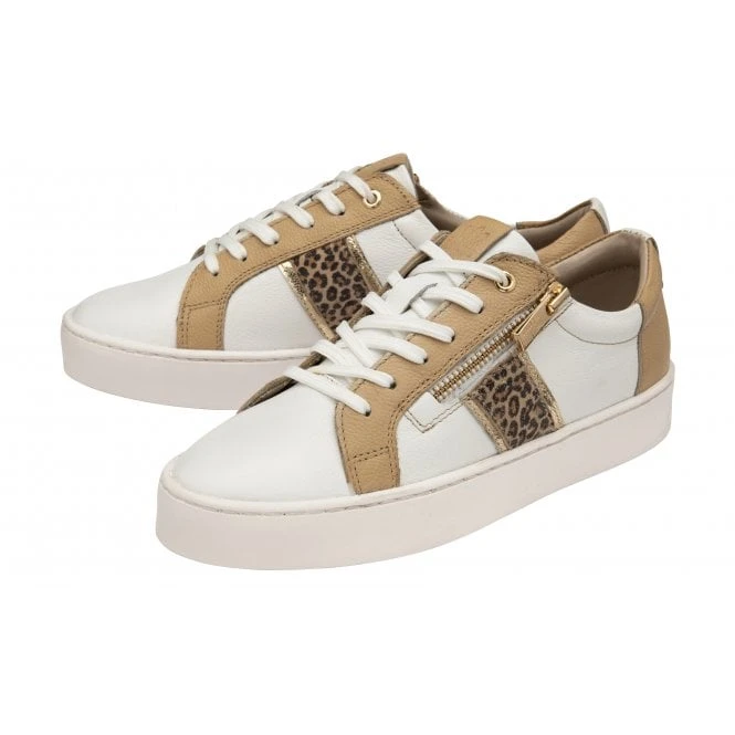 Natural & Leopard-Print Leather Sahara Zip-Up Trainers | Stressless By Lotus 4 Natural & Leopard-Print Leather Sahara Zip-Up Trainers | Stressless By Lotus - Image 2