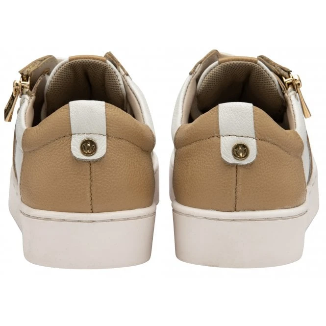 Natural & Leopard-Print Leather Sahara Zip-Up Trainers | Stressless By Lotus 5 Natural & Leopard-Print Leather Sahara Zip-Up Trainers | Stressless By Lotus - Image 3