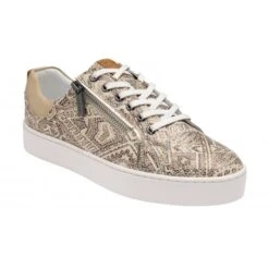 Natural & Tribal-Print Leather Serene Casual Trainers | Stressless By Lotus