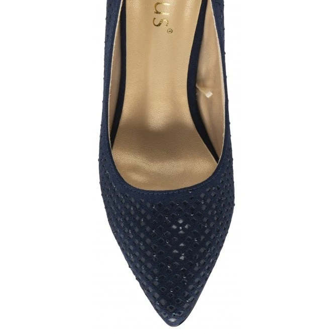 Navy & Diamante Kayla Court Shoes | Lotus 6 Navy & Diamante Kayla Court Shoes | Lotus - Image 4