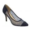 Navy & Diamante Maria Court Shoes | Lotus